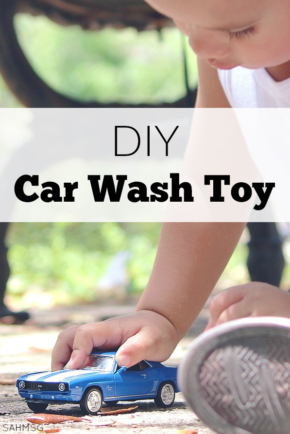Make this easy DIY car wash toy for kids who love playing with toy cars.
