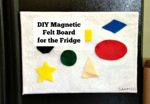 Sanity Saver for Moms: Dinner time prep can be calm! Turn the front of the refrigerator into a felt board play space-simple DIY felt board for the front of the fridge.
