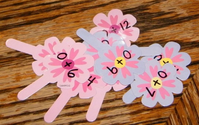 Use cupcake toppers and an egg carton to create a simple math facts activity for school age kids.