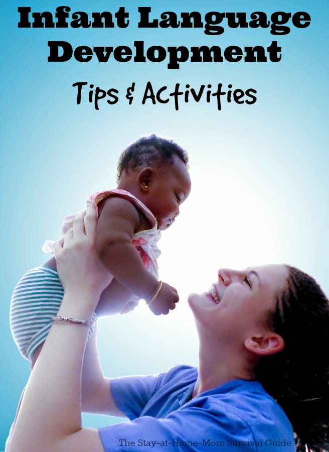 Spark your infants language development with tips and activities shared by a speech language pathologist.