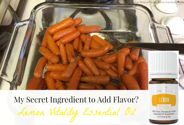 Young Living Essential Oils-Lemon VItality Essential Oil added to carrots for extra flavor.