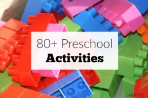 Over 80 simple learning activities for preschool age kids to explore and play while learning.