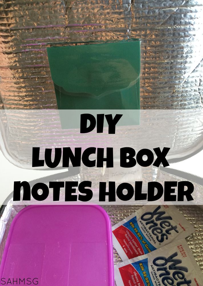 Send your child to school with a surprise lunch box note each day with this cute DIY lunch box notes holder. It helps me remember to send notes every day, and keeps them clean and dry until your child can read them.