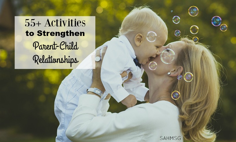 Over 55 activities for kids to do with parents when you get one-on-one time with your child. These are really helpful for fostering a stronger parent child relationship.