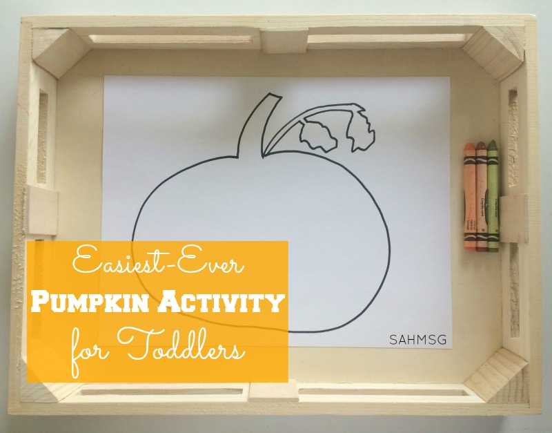 The easiest ever pumpkin activity for toddlers or preschool! No free printable needed-you can handle this no matter what your art skills. This buys you time while you prep for your holiday events.