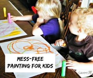 When kids paint, the mess can be too much. This solution allows kids to paint and create with little mess. It is a mess-free painting activity for kids...and a unique gift idea for kids.
