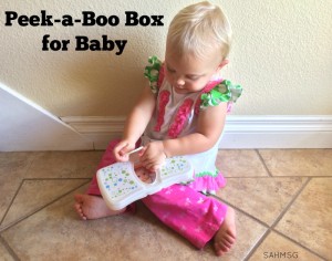 Peek-a-Boo Boxes for babies are DIY toys made from a cardboard box or wipes container to encourage fine motor skills and object permanence in infants 4 months and up.