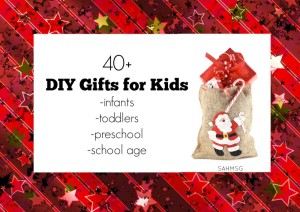 Over 40 DIY gift ideas for kids including gifts for toddlers, preschool and school age kids as well as stockig stuffers and classroom gifts from Kid Blogger Network bloggers.