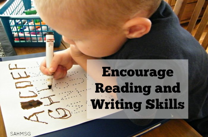 7 tips to encourage reading and writing skills in young children. These simple tips can start at birth to encourage reading and writing throughout early childhood.