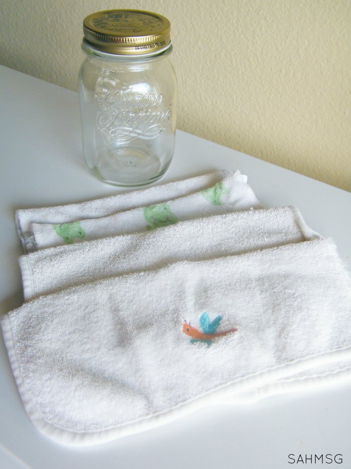 Make your own reusable baby wipes with this easy DIY reusable diaper wipes recipe with a quick tip for making them no-sew.
