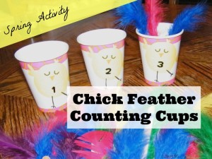 Easter and Spring themed preschool counting activity using supplies from the dollar aisle to create a simple learning activity for preschool kids to learn number order and counting skills.