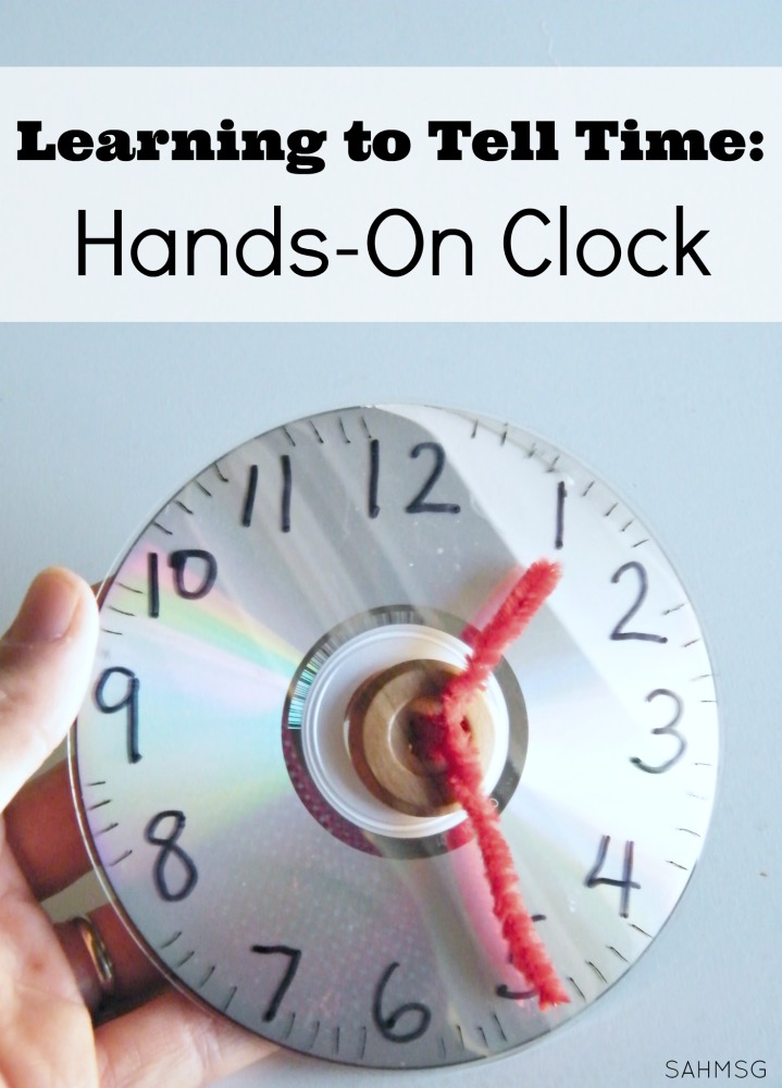 Learning to tell time is easier with a hands-on math manipulative clock. Simple to follow instructions for making a clock out of a CD or DVD gives kids a hands-on way to learn to tell time. Great for common core math.