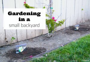 Gardening in a small backyard made simple with tips and tools..including ideas for simple DIY waterproof garden signs, and tips for gardening with kids. #ad