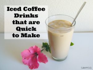 5 Iced Coffee Drink Recipes that take 5 minutes or less to make. Coffee drinks that are quick to make with simple ingredients and Folgers instant coffee. #sponsored