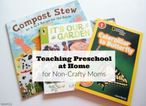 Teaching preschool at home for non-crafty moms does not have to be intimidating. Affordable resouces exist for teaching preschool at home. #sponsored
