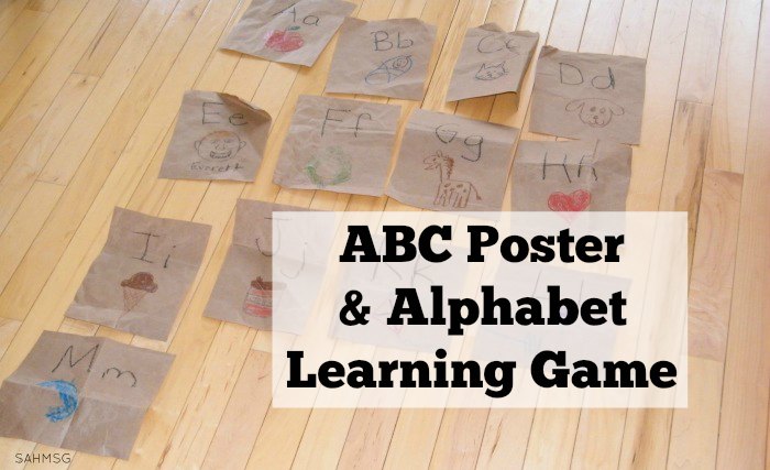 Easy ABC poster and alphabet learning game activity for preschool and toddlers.