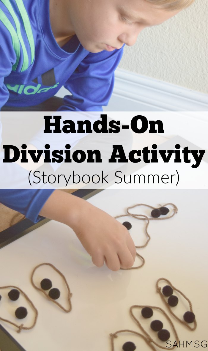 Hands-on division activity based on the book A Remainder of One. View the whole Storybook Summer series for book-based learning activities for kids.