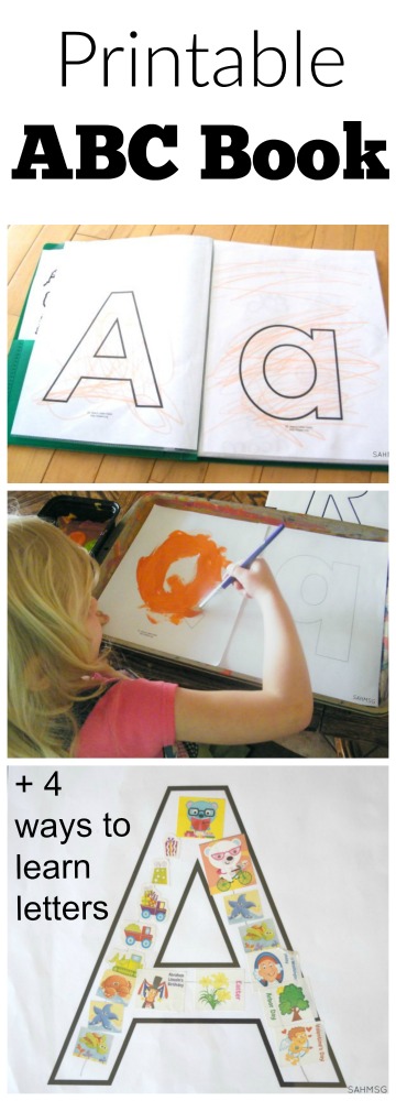 Printable ABC book and preschool learning activities for learning the alphabet. Includes free printables.