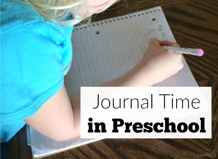 How to do journal time in preschool at home or in a school.