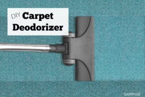 DIY carpet deodorizer will get the musty, dirty smell out of any rug. Great around pets and children too for toxin-free cleaning.