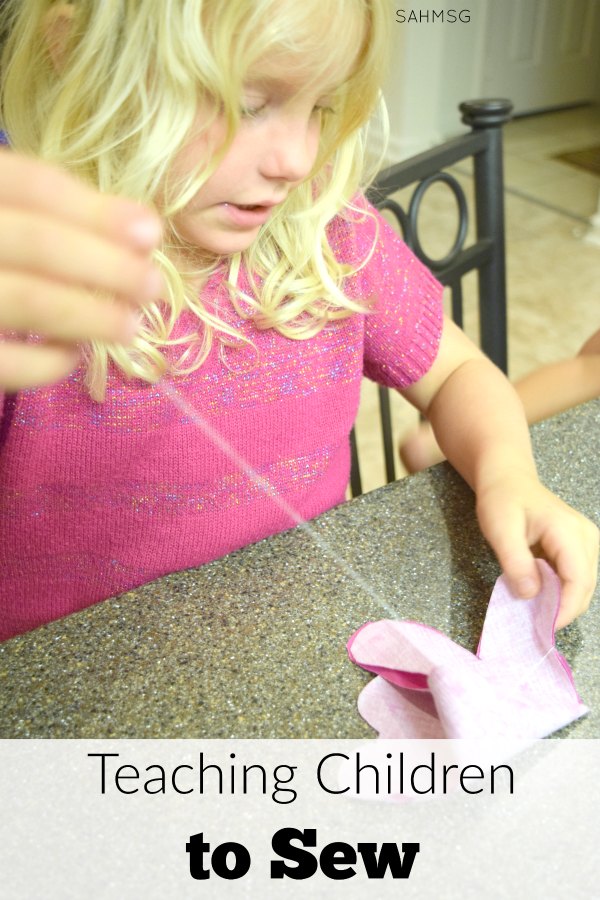 Teaching children to sew with a simple anf fun free printable sewing pattern and sewing project for kids.
