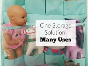 One storage solution with many uses from baby storage to toys to hair accessories and kitchen items. This item is so versatile.