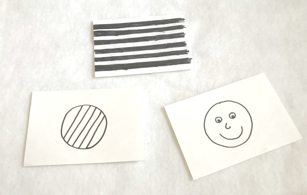 Make your own DIY contrast cards for babies to encourage infants visual stimulation and sensory activity.
