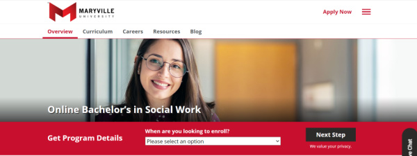 Online bachelor's in social work at Maryville University. 