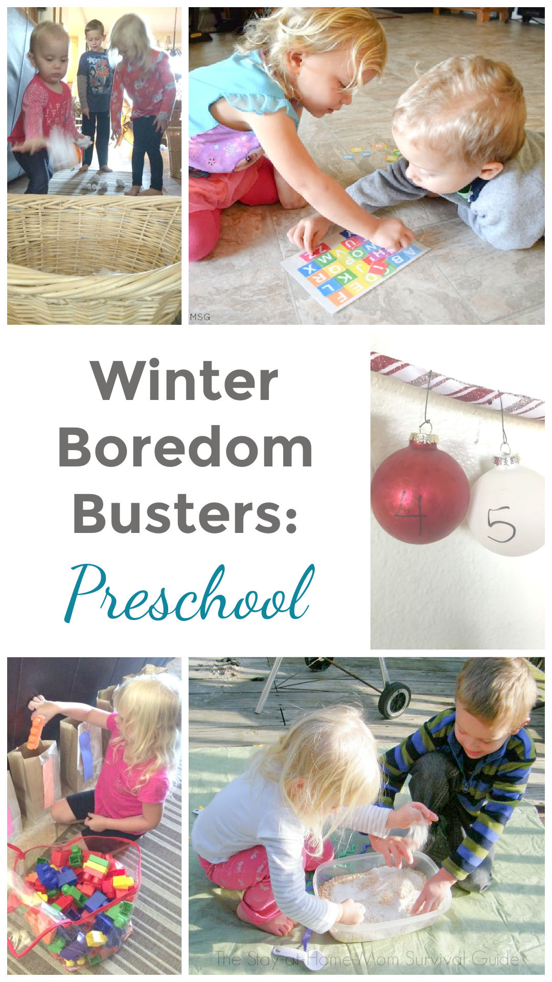 This list of winter boredom busters for preschool kids is a must have for the indoor days when it is too cold to play outside.
