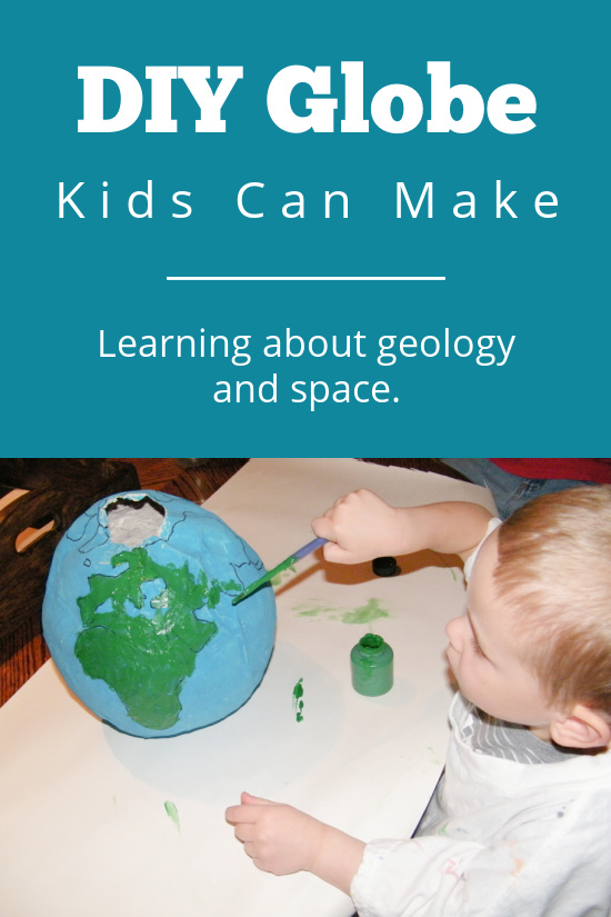 DIY Globe kids can make activity for studying the earth, geology and space.