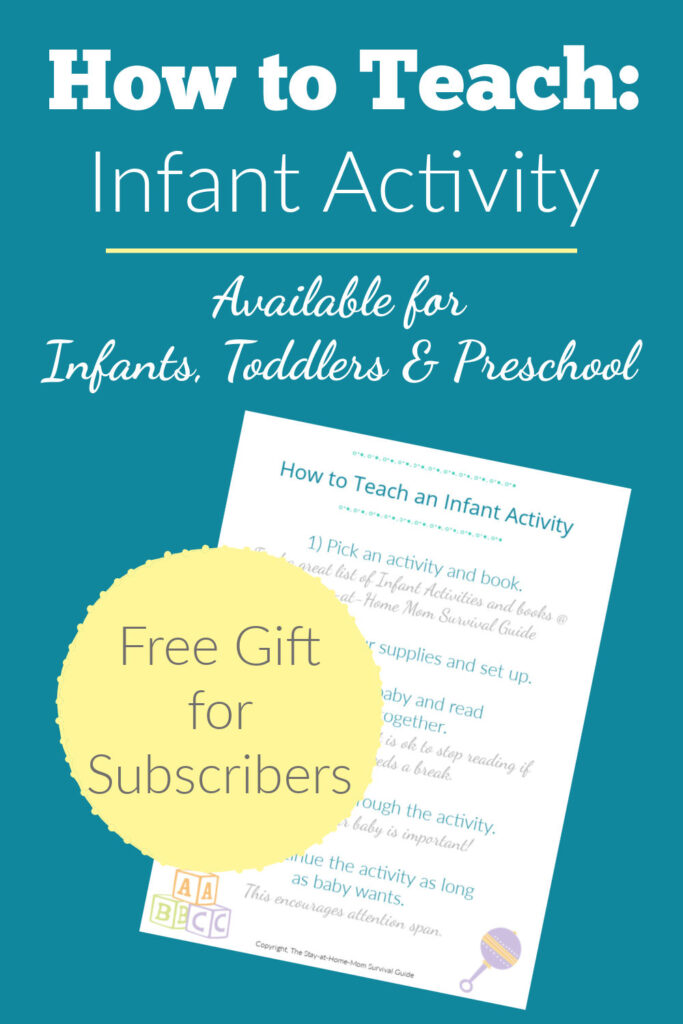 These free How to Teach guides are so helpful for moms, dads and infant caregivers! It is a free download for subscribers to The Stay at Home Mom Survival Guide. so handy!