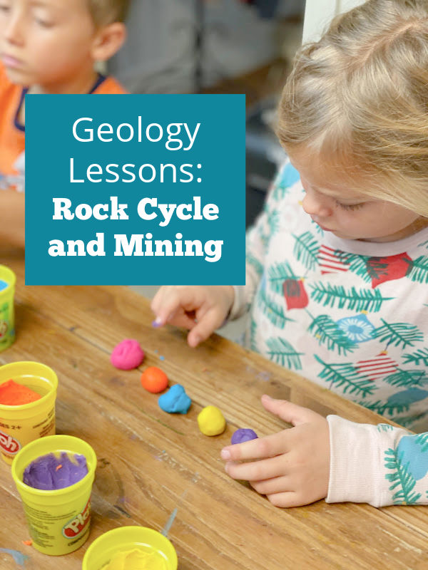 Learning about the rock cycle, layers of rock and mining with a hands-on geology activity for kids.