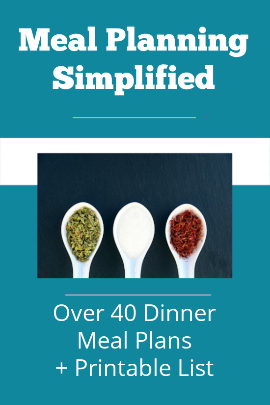 Meal planning simplified with over 40 dinner meal plans plus a printable shopping list template to stay organized and save time.