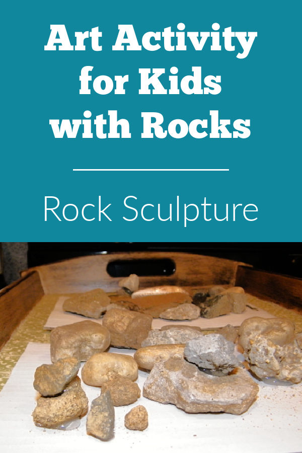 Baki batu bertuliskan Art Activity for Kids with Rocks.