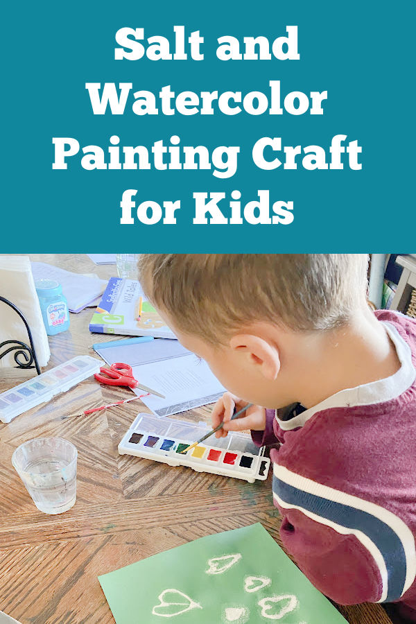 Salt and watercolor painting  craft for kids.