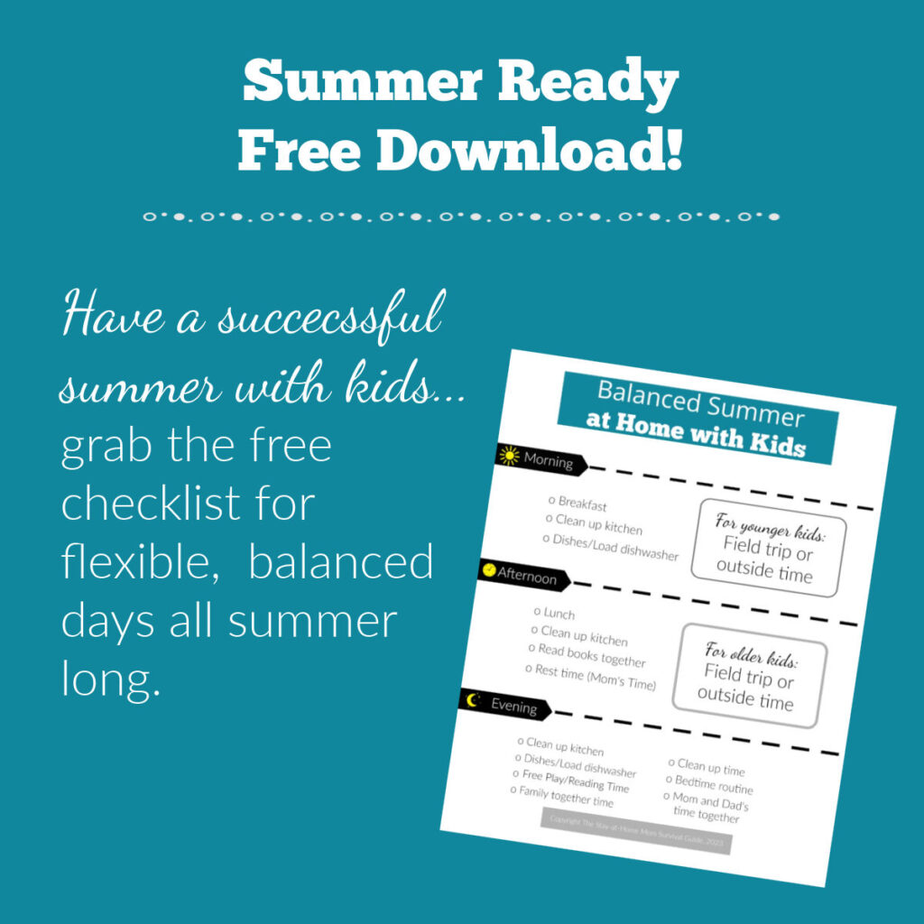 Grafik unduhan gratis siap musim panas.  Klik grafik ini untuk mengunduh daftar periksa musim panas bersama anak-anak yang sukses.