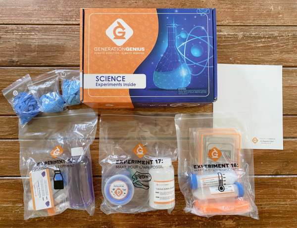 Unboxing of a Generation Genius science kit for kids.
