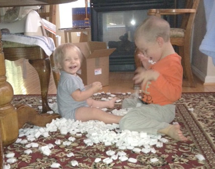 Packing peanuts are a fun sensory bin idea. Dry sensory bin ideas are easier to clean up and great kids activities for indoor days.