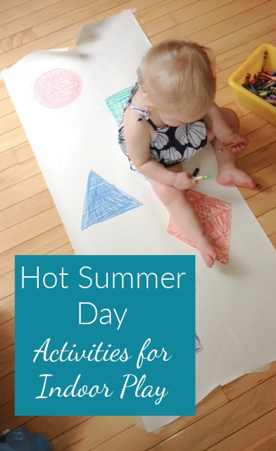 Shape hopscotch is a go-to game for hot summer activities indoors.
