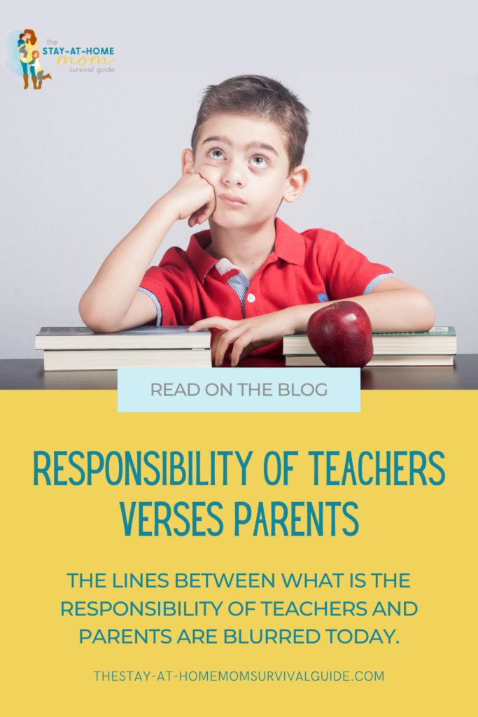 Child looking bored. Text reads the lines between what is the responsibility of teachers versus parents are blurred today.