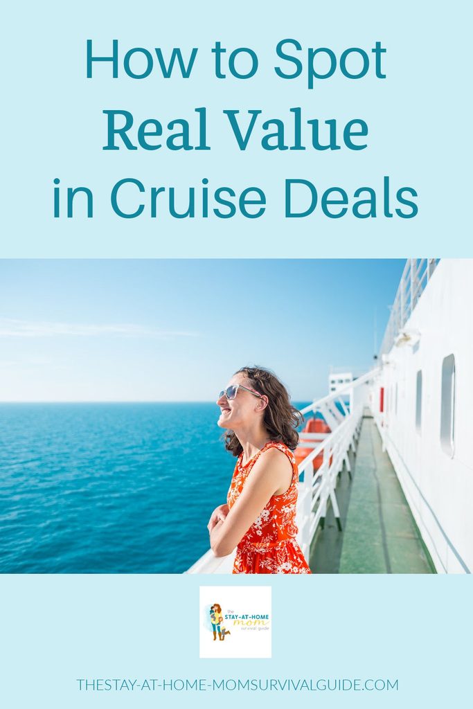 Woman wearing sunglasses and standing on the deck f a cruise ship looking out over the sea.